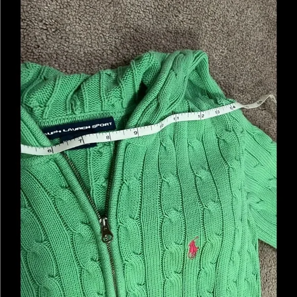 Lime green hoodie zip up sweater W/hot pink horse fits XXS best - Picture 6 of 9